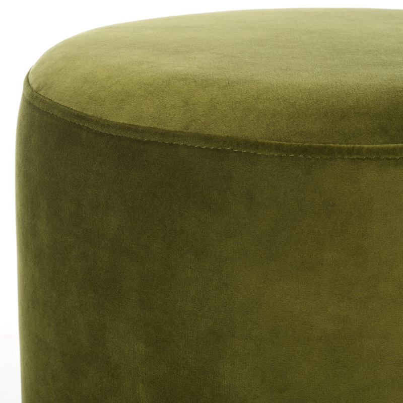 Skye Velvet Ottoman, Olive Green