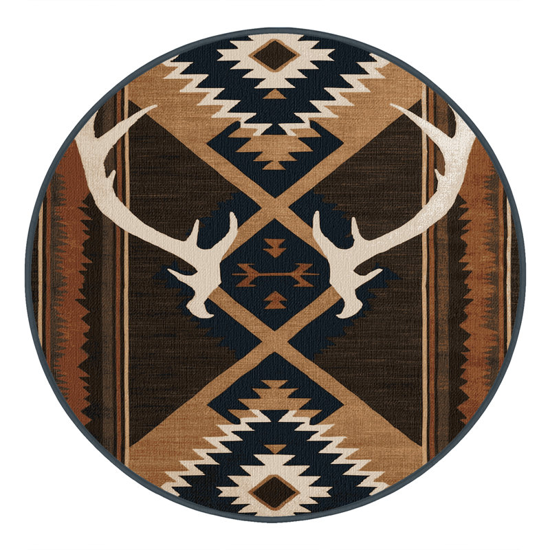  Tapis lavable Antler Southwestern, Rond 4 pi