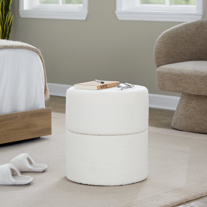 Pivotement crème de 18 po, style contemporain, revêtement doux, rembourrage en mousse pour plus de confort, fonctionnalité, polyvalence, utilisation à l'intérieur, poids de 250 lb, sans assemblage, look, mousse de confort élégante, fonctionnalité,