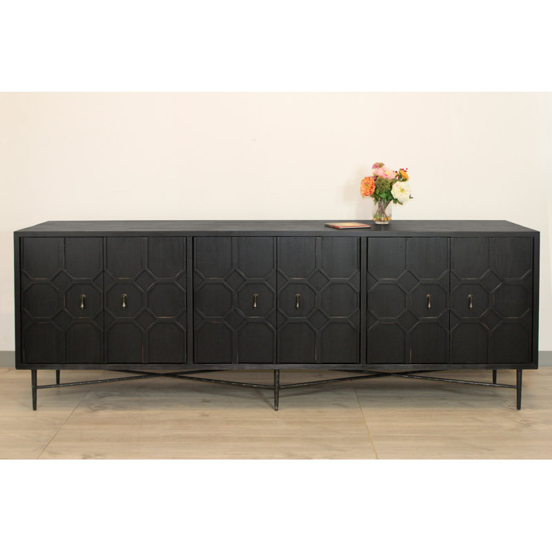 Calis 91'' Solid Wood Sideboard, Black