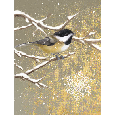«Winter Birds Chickadee Color» par Beth Grove - impression sur toile tendue
