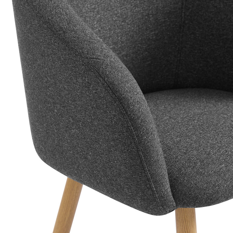 Stuhl 50cm H Polyester Upholstered Metal Parsons Chair, Black