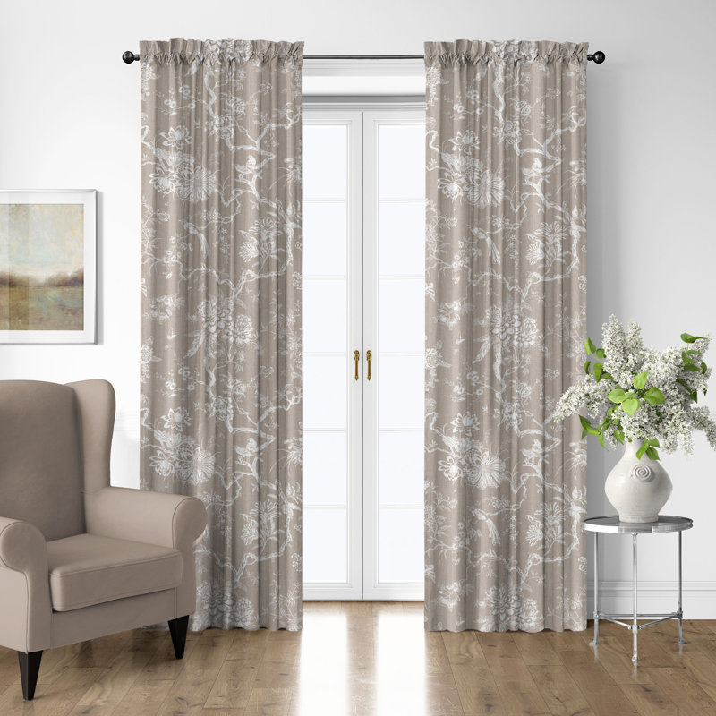 Ensemble de 2 panneaux de rideaux en coton Elwood, L 50 po x L 108 po, Natural