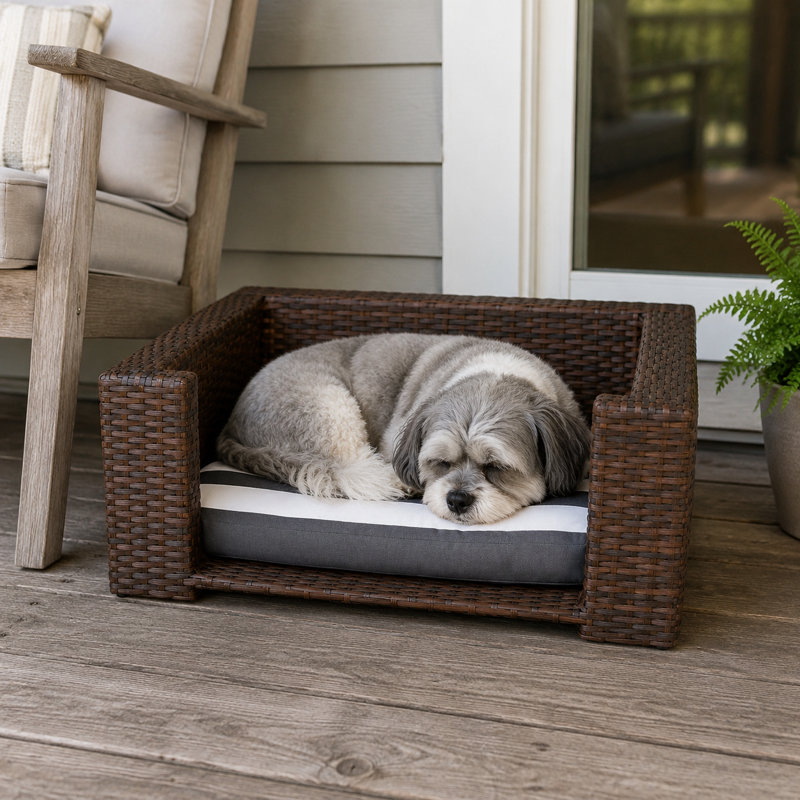 Teamson Striped Polyester Pet Bed