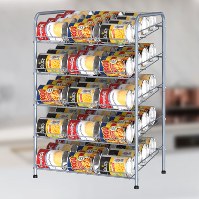 Silver Tank Rack Organizer, 5-Tier Tank Storage Dispenser For Up To 60 Cans