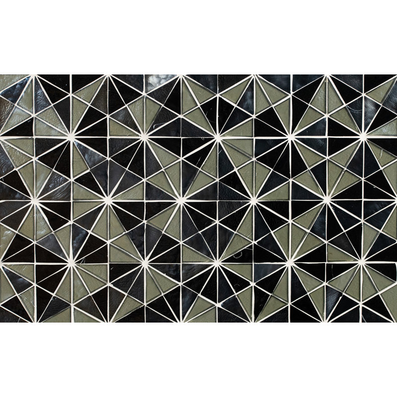 Rietto Hexagon 9 in. x 15 in. Glossy Glass Mosaic Wall Tile, Celestia Oro