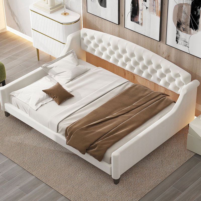Cherry Finish Traditional Style Daybed With Attached Twin Trundle And Slat Kit Included Cherry Finish, Cherry, Twin