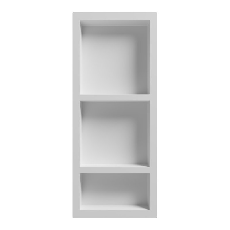 Niche de douche SMC 16 x 39 po poisson blanc brillant 3 sections