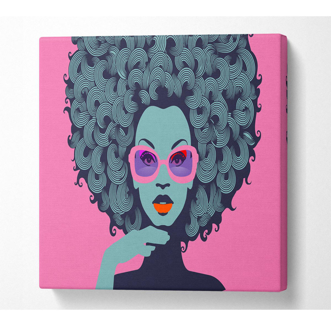 Brille Big Hair Woman - Kunstdrucke auf Leinwand