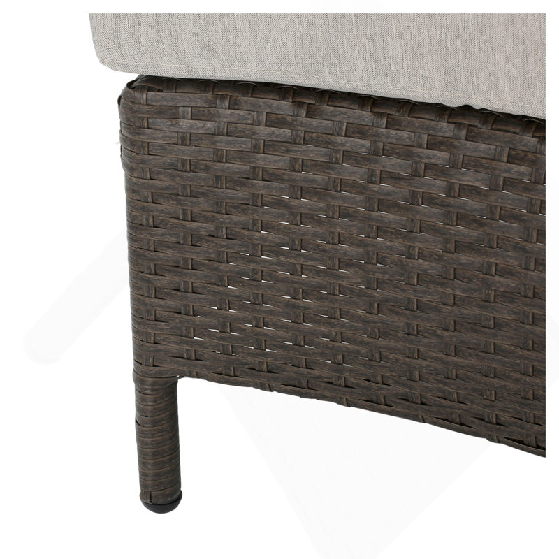 Canapé simple, Coussin gris / cadre brun foncé