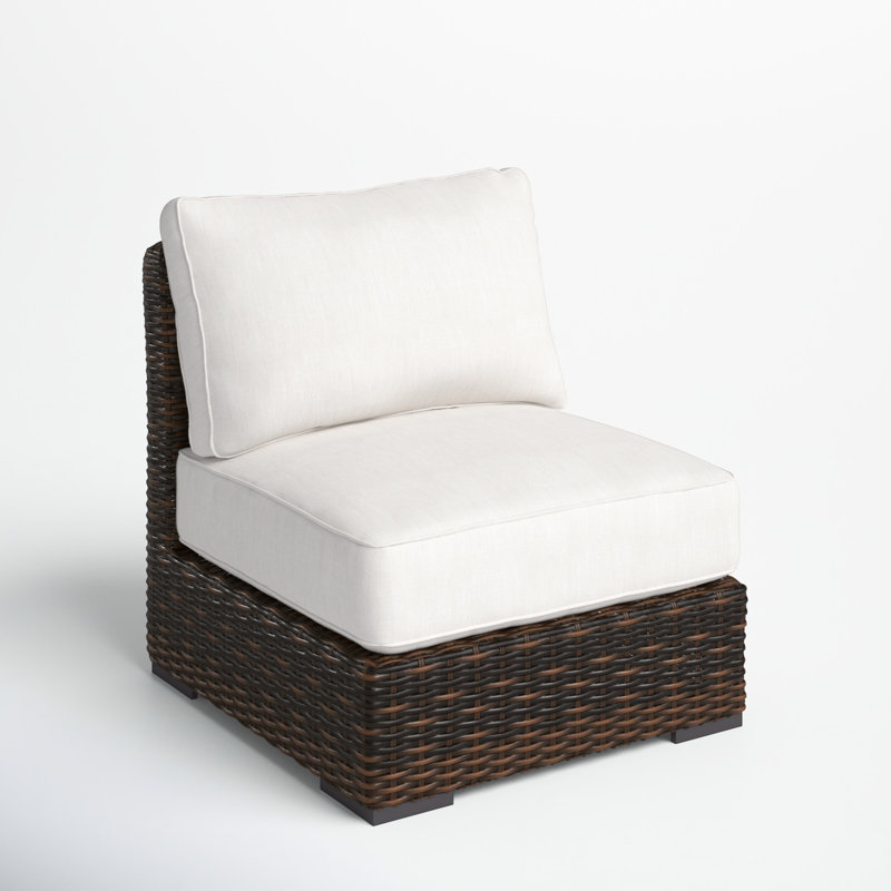 Parris Armless Patio Chair with Sunbrella® Cushions, Canvas Flax Sunbrella® Canvas