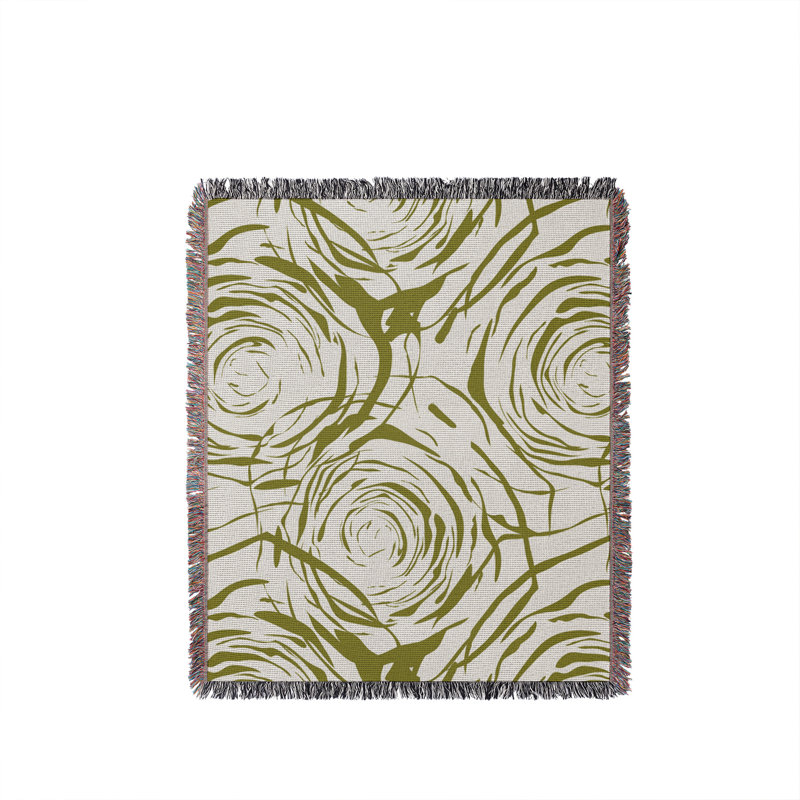 Jeté rose en coton Rose, Chartreuse, 50 x 60