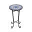 Table d'appoint de patio, bleu et noir
