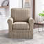 Fauteuil d'appoint pivotant à rayures 33 po Eilzabeth-1922048472