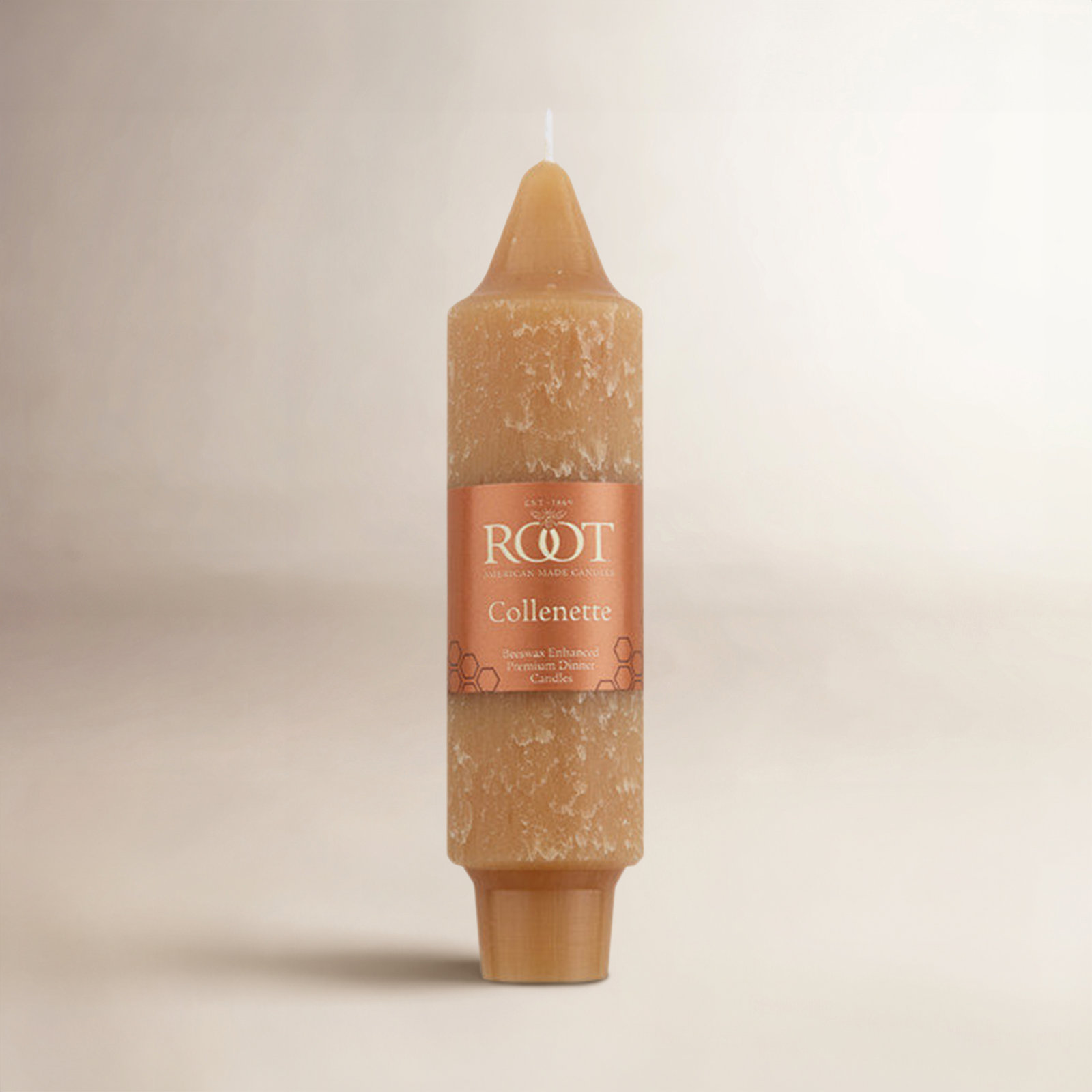 Root Candles Unscented Taper Candle, Beeswax