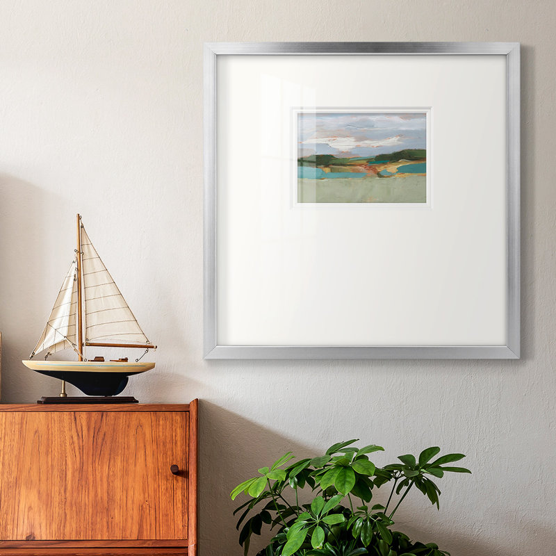 " High Noon Vista Study II ", Sliver Framed Paper, Yes, 21" H x 21" W x 1" D