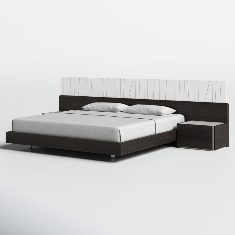 Mcgruder Panel Bed, King, Wenge/Light Gray