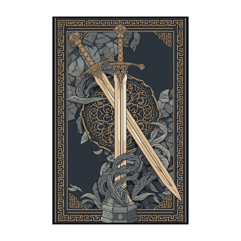 Tapis oriental noir en cilgon excalibur lavable à la machine - Reliure noire, 6 X 9
