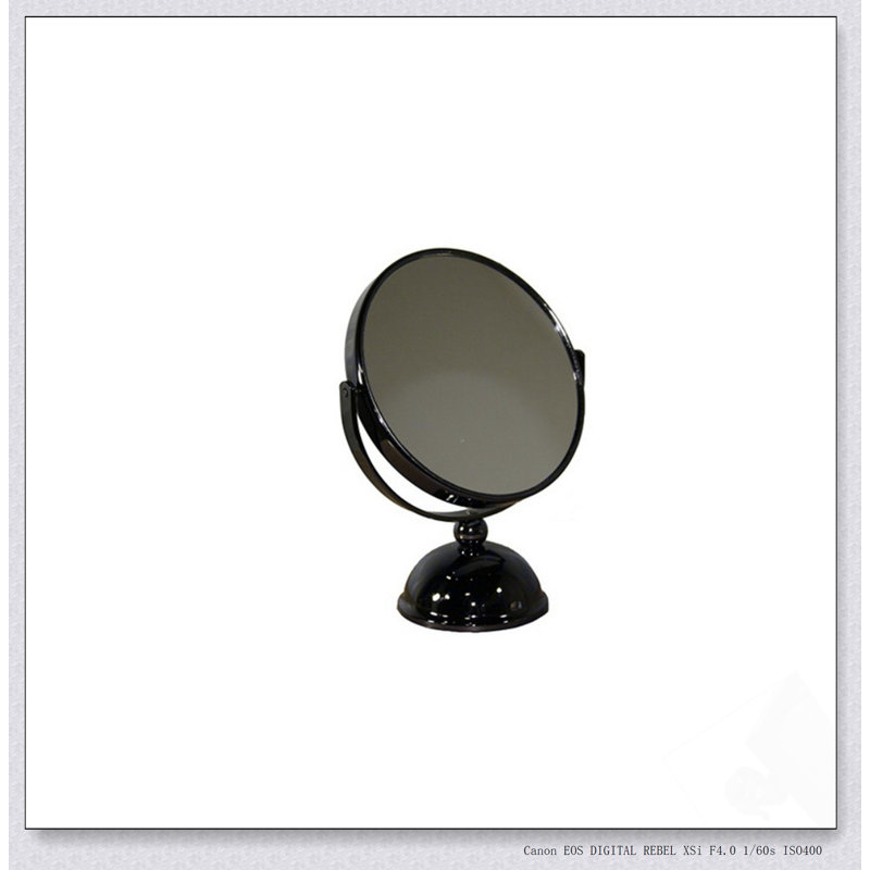 Miroir de maquillage 5,5 pouces en chrome avec grossissement 5X, cadre en métal durable et rotation de 360 degrés pour un toilettage de précision