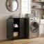 Armoire de rangement autoportante en bois à 2 portes avec tablettes intérieures réglables personnalisables pour la salle de bain-1765564805