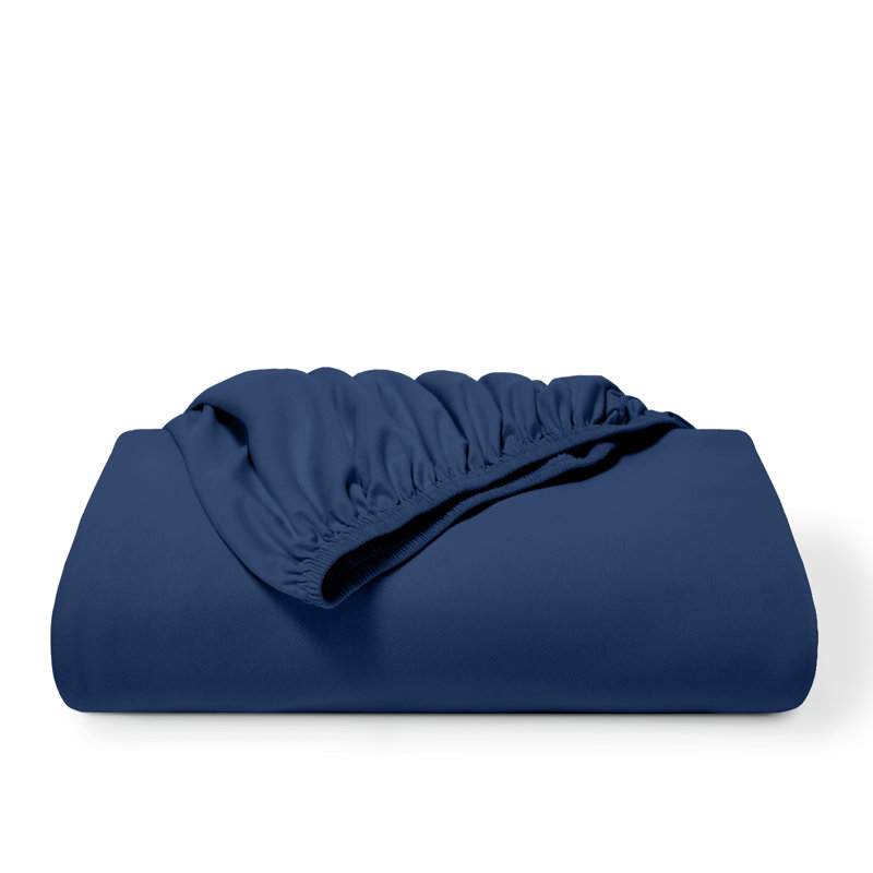 Queen Beige Organic Cotton Jersey Deep Pocket Fitted Sheet