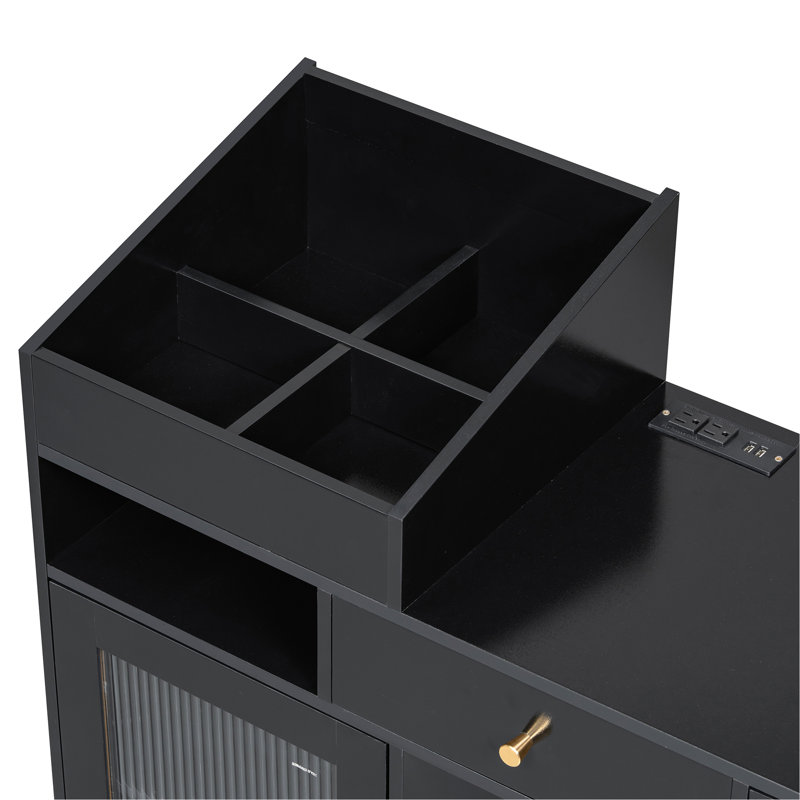 Maquillage noir espace, tiroirs, armoire, prises de recharge, tabouret ergonomique à assise souple avec mousse douce, organisateur de bureau carré, coiffeuse moderne avec porte en verre noir, rembourrage en bois d'unité centrale,