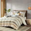 Housse de couette en coton 3 pièces avec design gris et jaune pour chambre à coucher