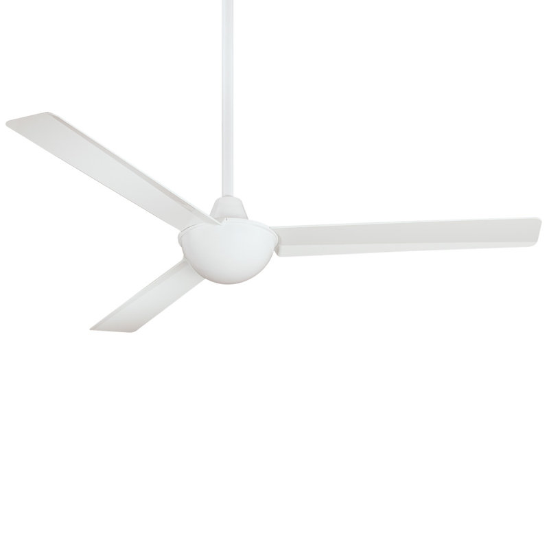 52" 3 - Blade Propeller Ceiling Fan with Wall Control, White