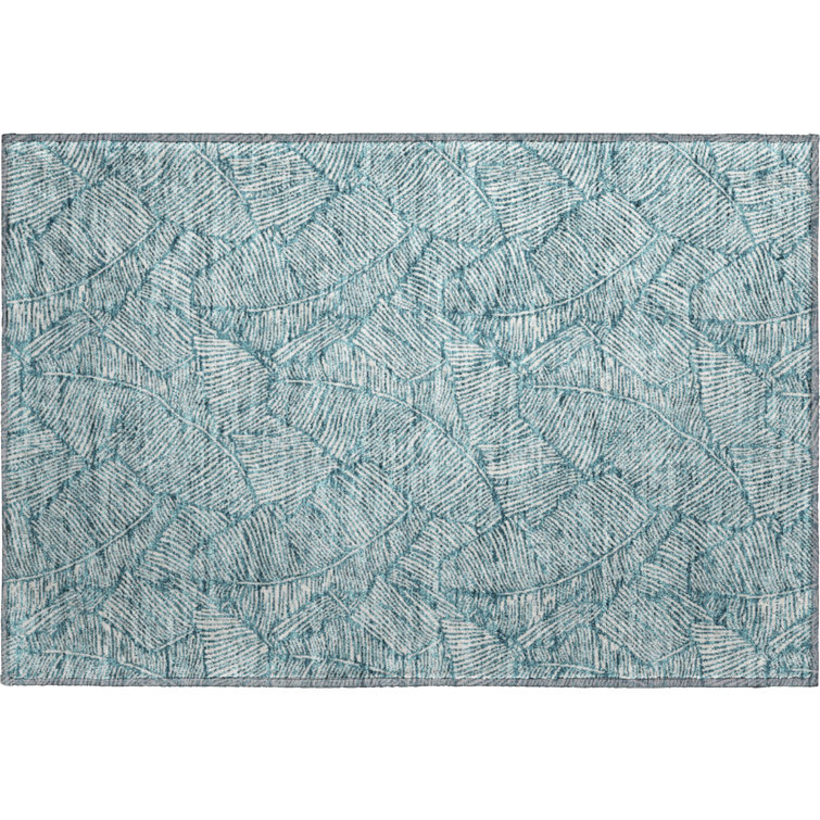 Premium Machine Washable Prisco Teal Rug