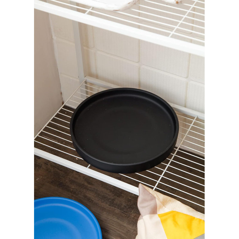 Plateau de drainage en céramique noir mat 12 "