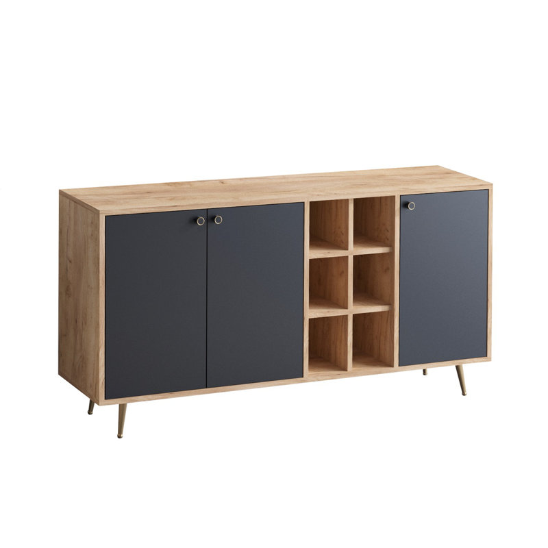 Dracen 140cm Console Table, Brown/Black, 40 H x 140 W x 89 D cm