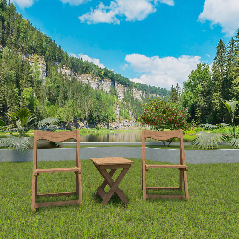 HIPS Material Outdoor Bistro Set Foldable Small Table And Chair Set With 2 Chairs And Table