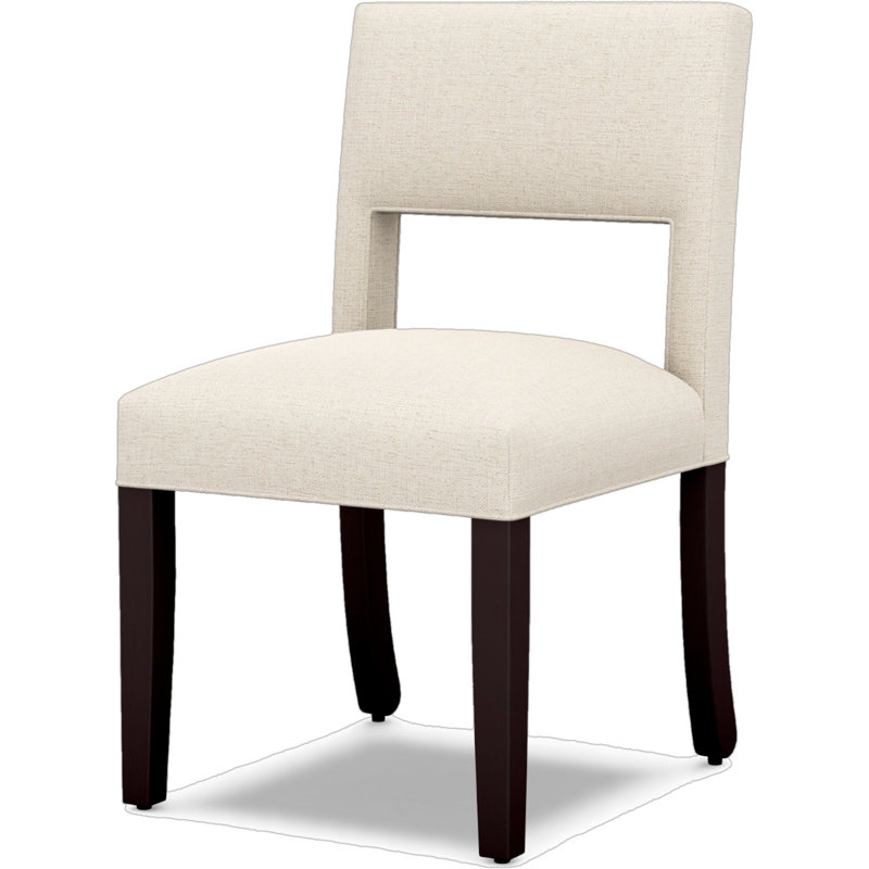 Custom 19" Dining Chair, White, Dark Brown