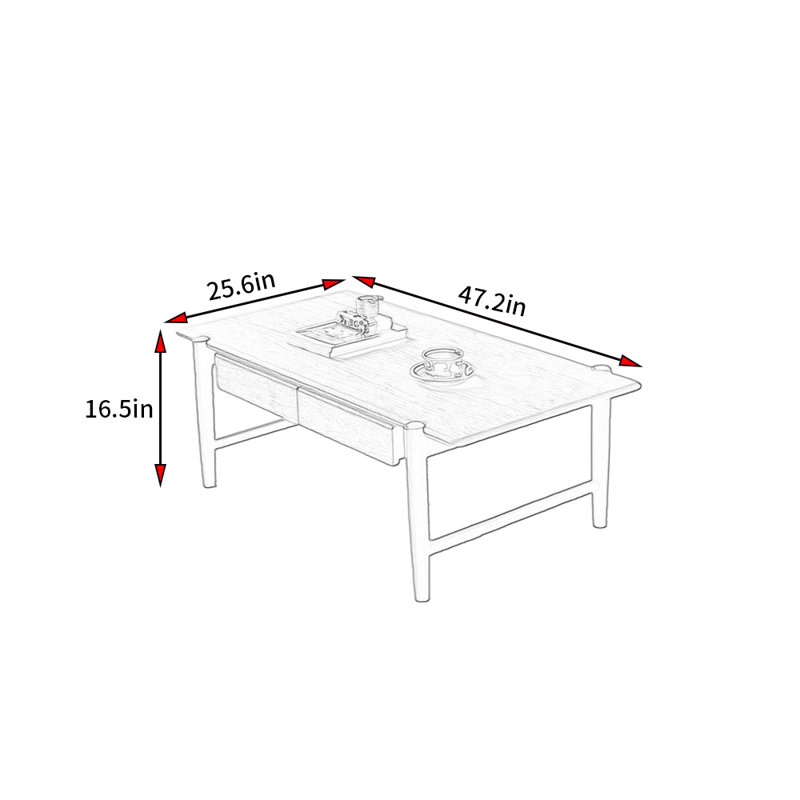 Table basse de style japonais minimaliste, Marron foncé