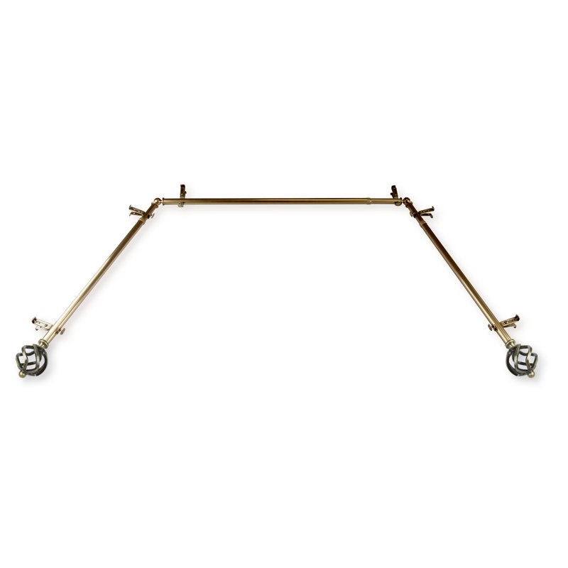 Tringle à rideaux simple ajustable 0,7 po Leavens, Laiton antique