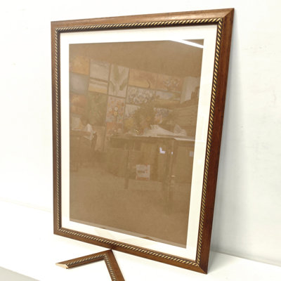 Cadre 24 po x 32 po en bois massif - Cadre d'art sur toile remplaçable avec verre organique, élégante décoration murale encadrée pour le salon et la chambre à coucher