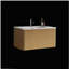 Lavabo de salle de bain en chêne naturel rayé de 30 pouces, avec cuve en céramique blanche, lavabo flottant suspendu pour salle de bain moderne, cuve blanche intégrée sans trou de bonde, pré-assemblé-2041902875-2041902869