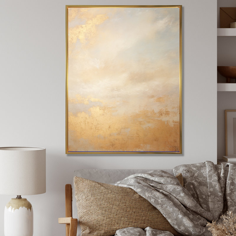 «Magic Sky Simplicity» sur toile, H 40 po x l 30 po x P 1,5 po, Cadre flottant doré
