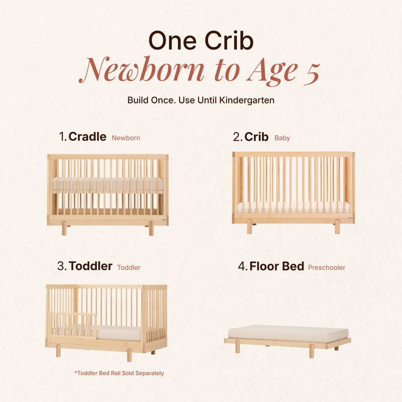 Bliss 4-in-1 Convertible Crib, Natural