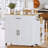 Rolling Kitchen Island with 2 Cabinets and 3-Position Adjustable Shelf, 35.4“ W x 15.3" D Storage Cart for Kitchen, Dining Room-1963753817