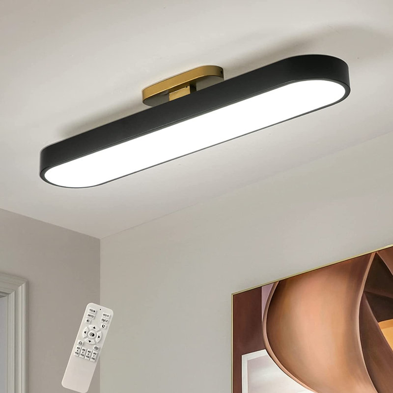 Cherron Acrylic LED Semi Flush Mount, Black
