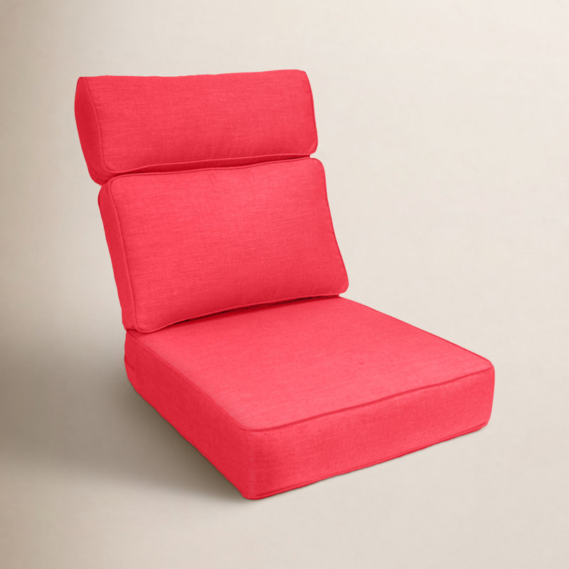 Outdoor Sunbrella® Seat/Back Cushion, Canvas Jockey Red Sunbrella® Canvas