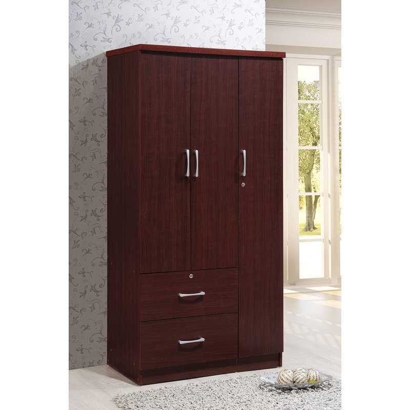 Armoire 3 portes Blankenship, Acajou