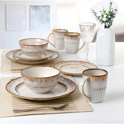 Lorren Home Trends 16 Piece Dinnerware Set, Service for