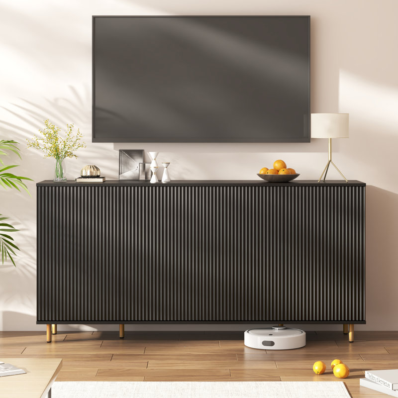 67" 4-Door Sideboard Cabinet Buffet With Adjustable Shelves