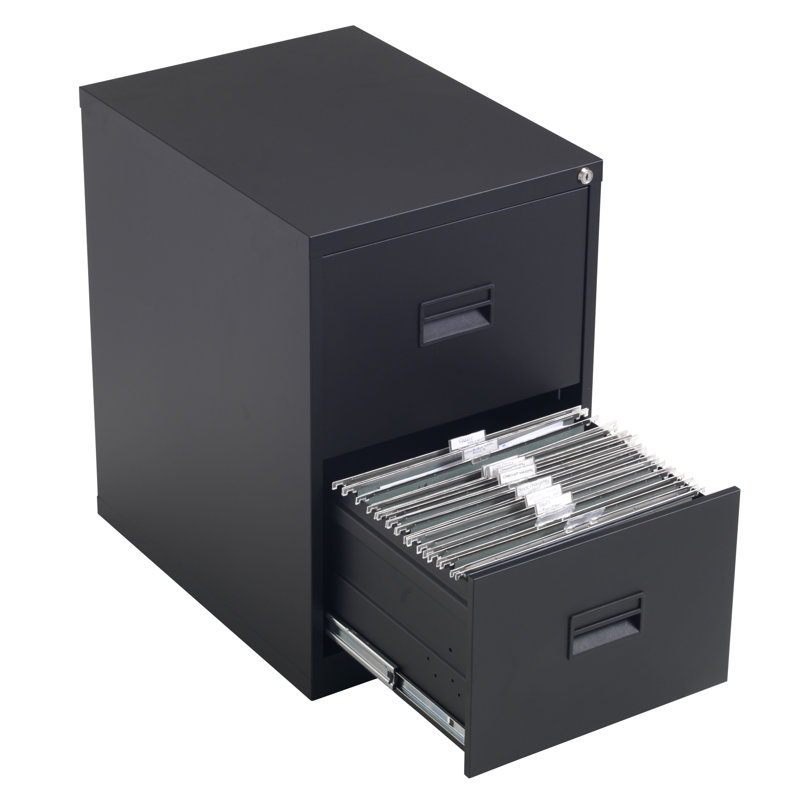 46.5cm Wide 2 -Drawer Steel File Cabinet, Black