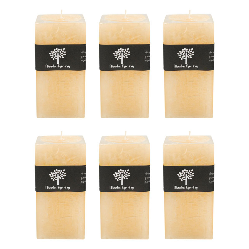 Vanilla Scented Pillar Candle, 15cm H x 7.5cm W x 7.5cm D
