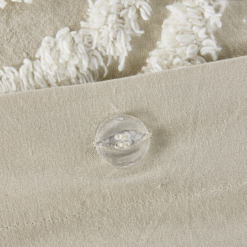 Laetitia Tufted Chenille Cotton 3 Piece Medallion Duvet Cover Set, Queen Duvet Cover + 2 Standard  Shams, Taupe