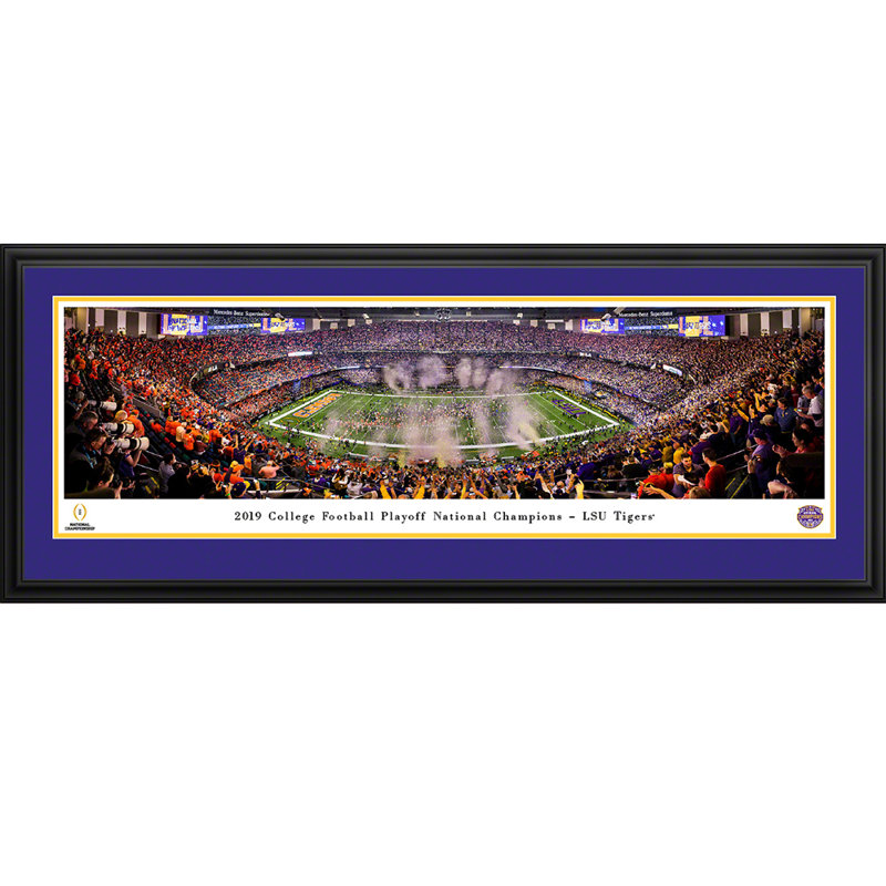 NCAA " College Football And Basketball ", Black Floater Framed, 13.75" H x 40.25" W x 0.88" D