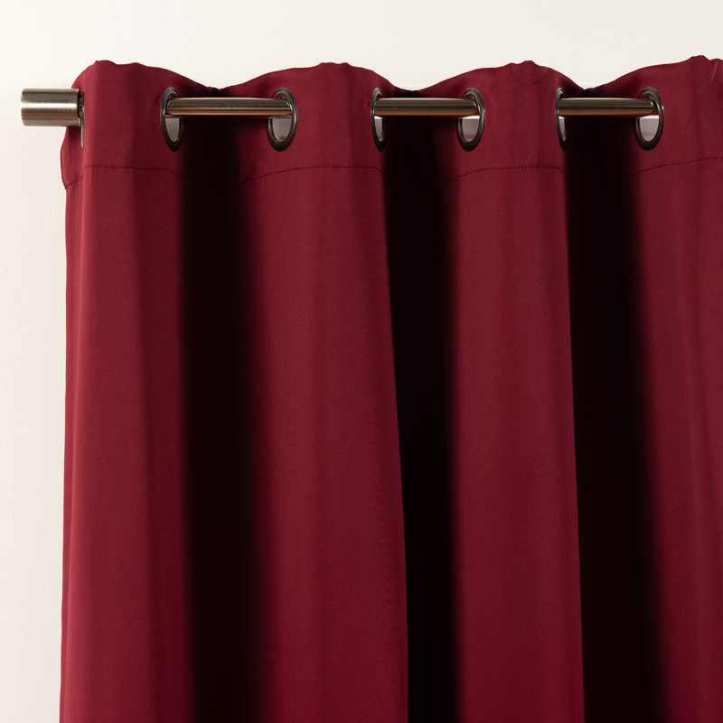 Flame Retardant Thermal Insulated Blackout Curtain, 52" W x 96" L, Burgundy